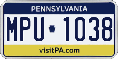 PA license plate MPU1038