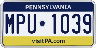 PA license plate MPU1039