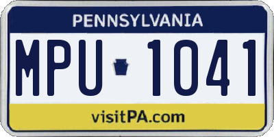 PA license plate MPU1041