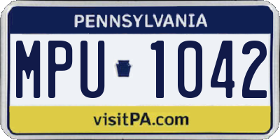 PA license plate MPU1042