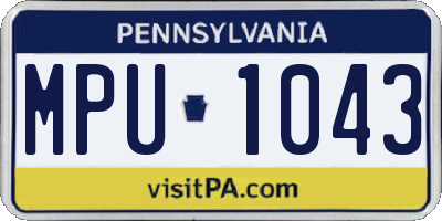PA license plate MPU1043
