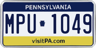 PA license plate MPU1049