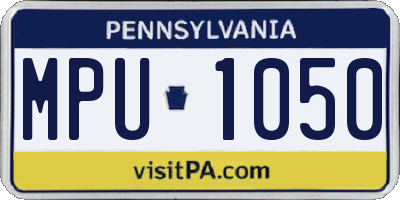 PA license plate MPU1050