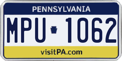 PA license plate MPU1062