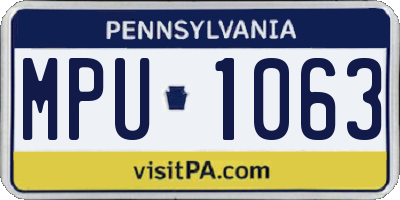 PA license plate MPU1063
