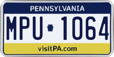 PA license plate MPU1064