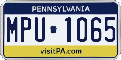 PA license plate MPU1065