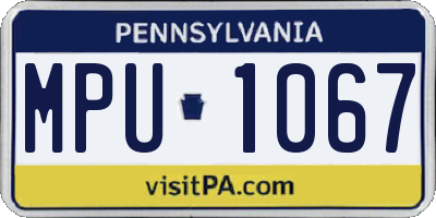 PA license plate MPU1067