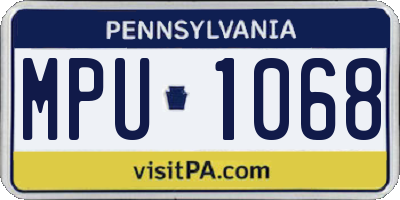 PA license plate MPU1068
