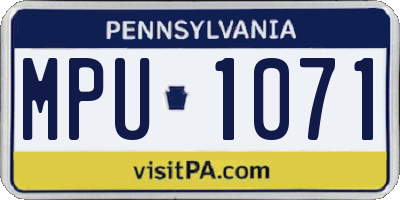 PA license plate MPU1071