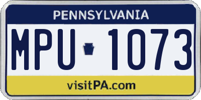 PA license plate MPU1073