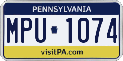 PA license plate MPU1074