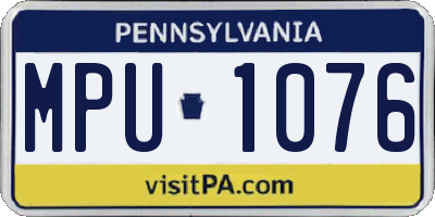 PA license plate MPU1076