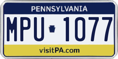 PA license plate MPU1077