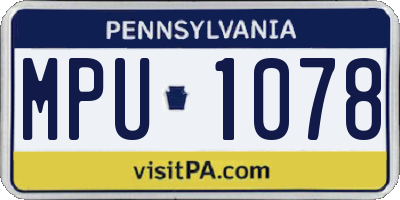 PA license plate MPU1078