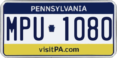 PA license plate MPU1080