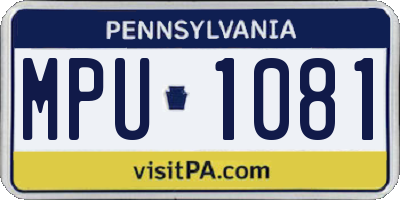 PA license plate MPU1081