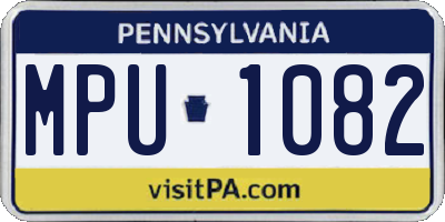 PA license plate MPU1082