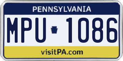 PA license plate MPU1086