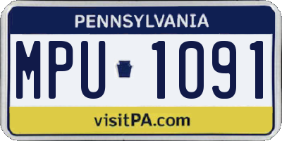 PA license plate MPU1091