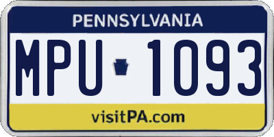 PA license plate MPU1093