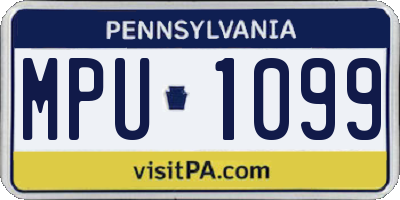 PA license plate MPU1099