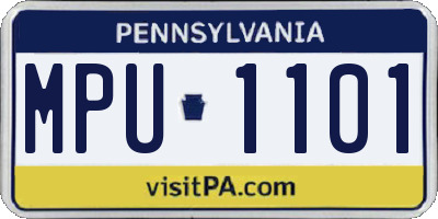 PA license plate MPU1101