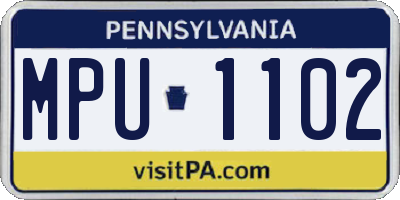 PA license plate MPU1102