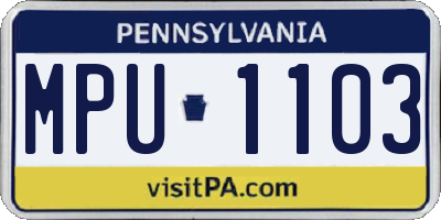 PA license plate MPU1103