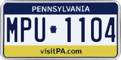 PA license plate MPU1104