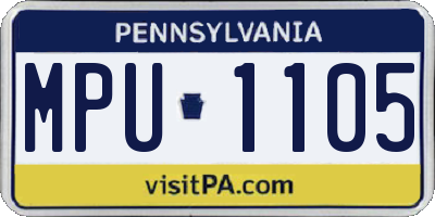 PA license plate MPU1105
