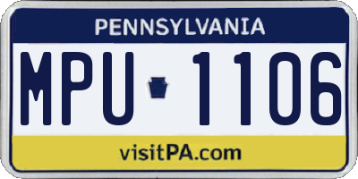 PA license plate MPU1106