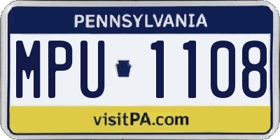 PA license plate MPU1108