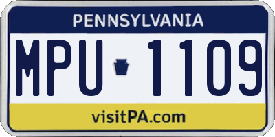 PA license plate MPU1109