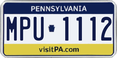 PA license plate MPU1112