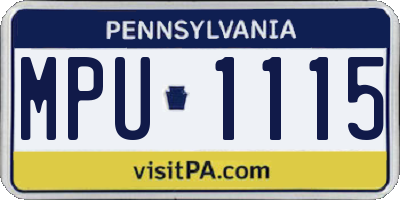 PA license plate MPU1115