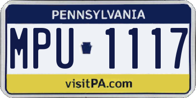 PA license plate MPU1117