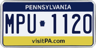 PA license plate MPU1120