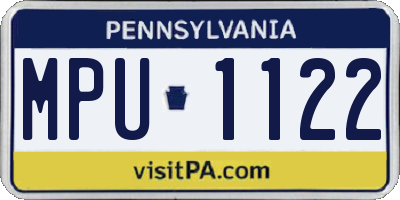 PA license plate MPU1122
