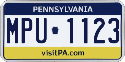 PA license plate MPU1123