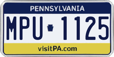 PA license plate MPU1125