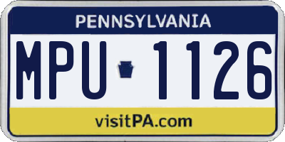 PA license plate MPU1126