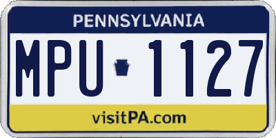 PA license plate MPU1127