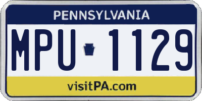 PA license plate MPU1129