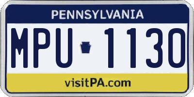 PA license plate MPU1130