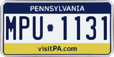 PA license plate MPU1131