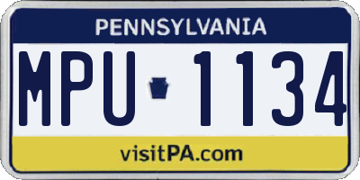 PA license plate MPU1134