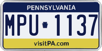 PA license plate MPU1137