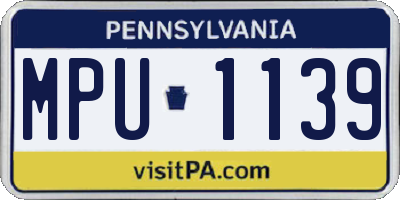 PA license plate MPU1139