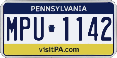 PA license plate MPU1142
